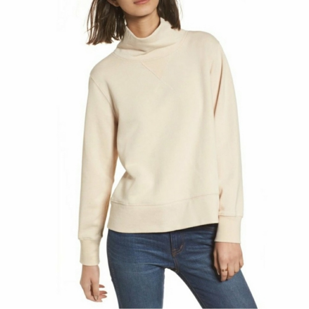Madewell Champagne Turtleneck Sweatshirt